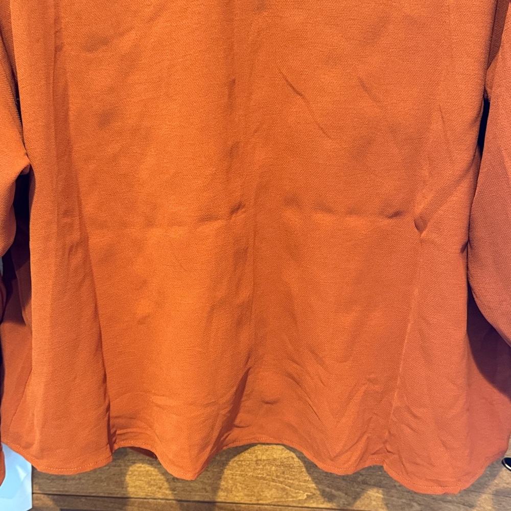 Lumiere Women's Orange Button-Up Blouse - Picture 7 of 8